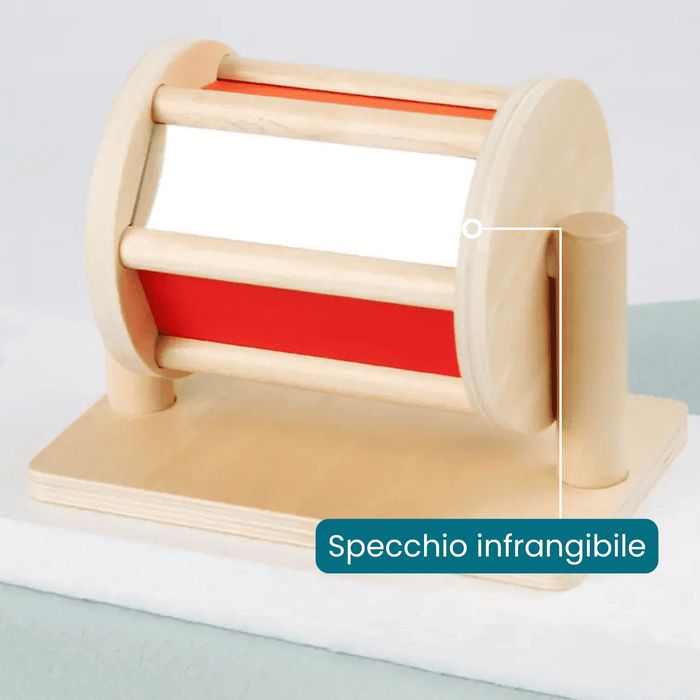 Spinning Drum Montessori Arcobaleno con Specchio