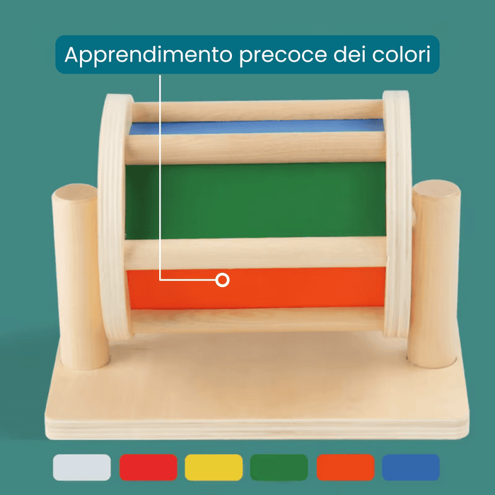 Spinning Drum Montessori Arcobaleno con Specchio