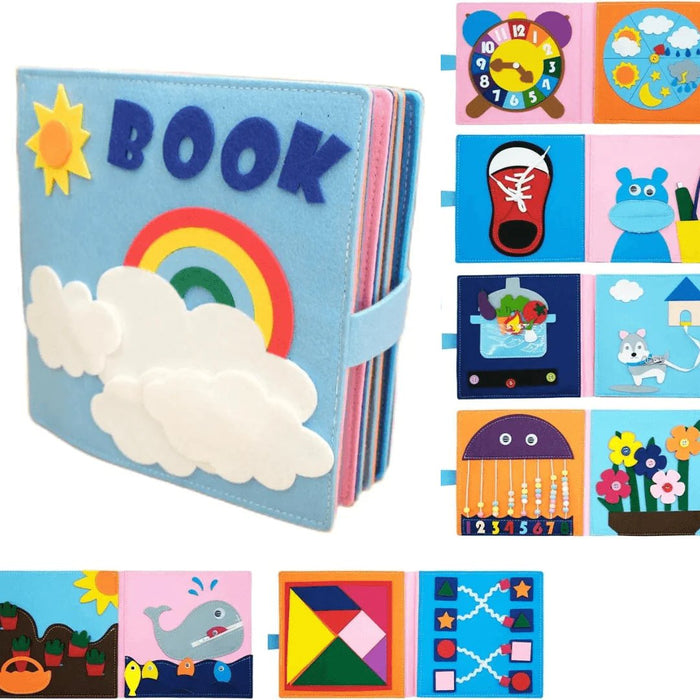 Libro Soft Book in Feltro Arcobaleno - FREEKIDS MONTESSORI