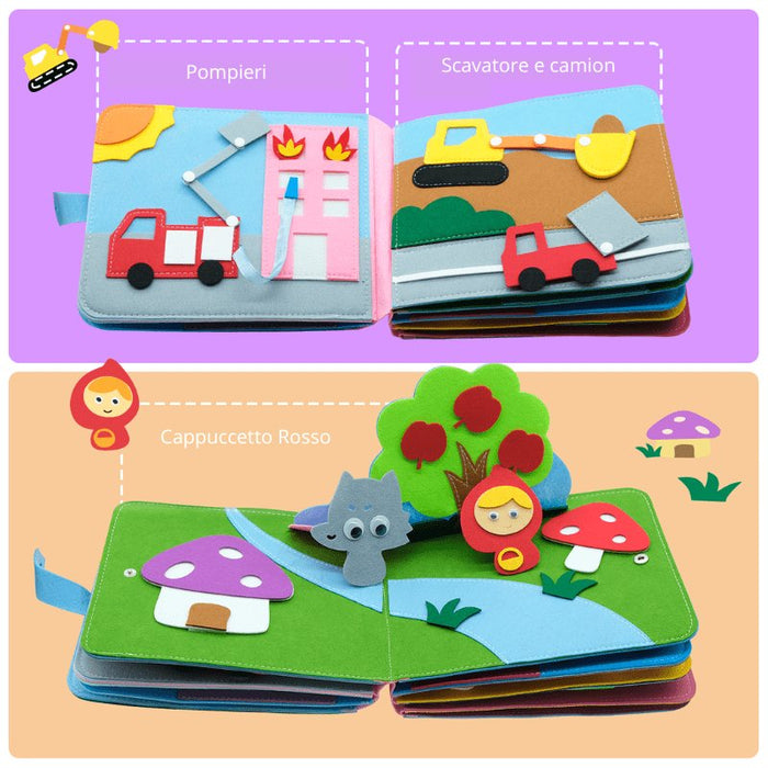 Libro Soft Book in Feltro Arcobaleno - FREEKIDS MONTESSORI